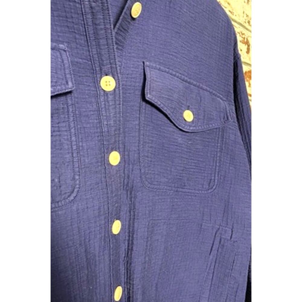 Madewell Superoversized Shirt Cotton Gauzy Collared Button Down Shacket - Picture 9 of 13